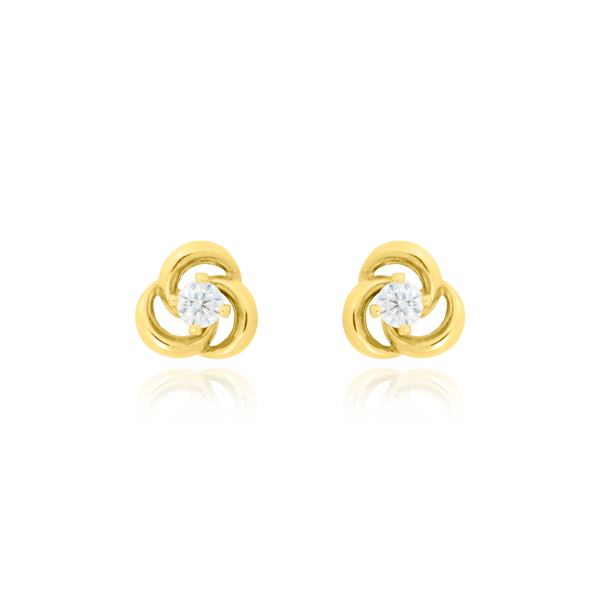 Boucles d'oreilles clous fleur serties  d'un zirconium, en Or Jaune 18 Carats - 750/000.  Offrir une boucle d'oreille c'est être sûr que le cadeau plaira.   CARACTERISTIQUES  Largeur (mm) : 5.00 Poids (gr) : 0.47  Matière : Or 18 Carats - 750/000 19748