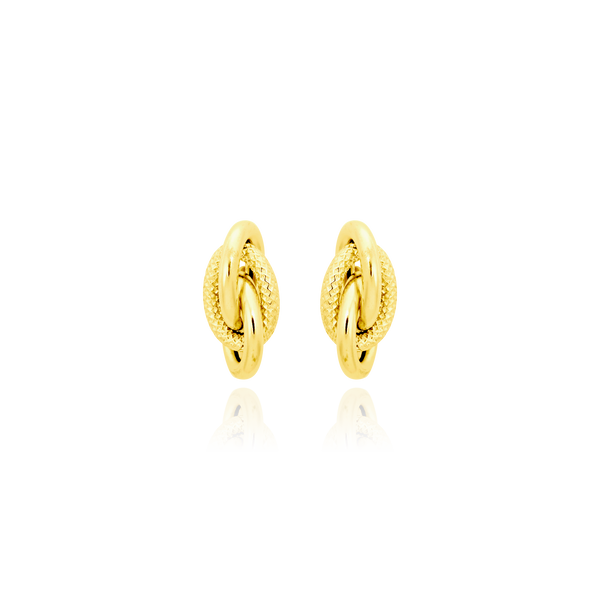 Boucles d'oreilles clous Forçat lisse et sablé, Or Jaune 18 Carats