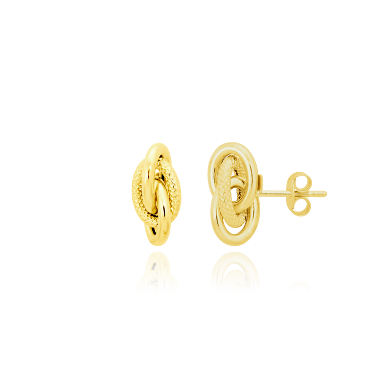 Smooth and sandblasted Forçat earrings, 18K Yellow Gold