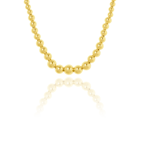 Collier Grain d'Or dégradé lisse, enfilé sur une chaîne maille forçat massive, en Or Jaune 18 Carats - 750/000.  Symbole d'amitié ou de séduction, chaînes et colliers n'ont qu'un but : sublimer votre cou.    CARACTERISTIQUES :  Longueur (cm) : 45.00        Diamètre Grain central (mm) : 9.00 Poids (gr) : 6.02 Matière : Or 18 Carats - 750/000 20006 