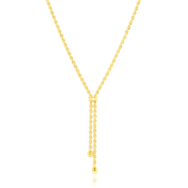 Collier cravate maille Corde et ses pampilles montées de grains d’or facettés, en Or Jaune 18 Carats - 750/000.  Symbole d'amitié ou de séduction, chaînes et colliers n'ont qu'un but : sublimer votre cou.     CARACTERISTIQUES :  Longueur (cm) : 45.00 Diamètre corde: 4.00 Hauteur pampilles (cm) : 4.50 Poids (gr) : 3.66 Matière : Or 18 Carats - 750/000 20059 