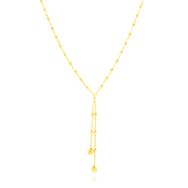 Collier cravate orné de grain d’or ciselé, sur une chaine forçat massive, en Or Jaune 18 Carats - 750/000.  Symbole d'amitié ou de séduction, chaînes et colliers n'ont qu'un but : sublimer votre cou.    CARACTERISTIQUES :  Longueur (cm) : 45.00 Hauteur pampilles (cm) : 4.50 Poids (gr) : 3.94 Matière : Or 18 Carats - 750/000 20071 