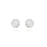 Boucles d'oreilles clous rondes, pavées de diamants, en Or Blanc 18 Carats - 750/000.  Offrir une boucle d'oreille c'est être sure que le cadeau plaira.   CARACTERISTIQUES :  Poids (gr) : 2.47 Nombre de diamant : 54 Carats : 0.49 Matière : Or 18 Carats - 750/000 20315