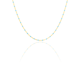 Chaine de cheville maille Forçat et perles de différentes couleurs, en Or Jaune 18 Carats - 750/000.   CARACTERISTIQUES :  Longueur (cm) : 27.00 Poids (gr) : 1.09 Matière : Or 18 Carats - 750/000 20409-20407-20411