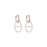 Boucles d'oreilles créoles maille marine, rhodiées, rosées ou dorées, serties de zirconiums, en Argent - 925/000.  Les créoles, véritables accessoires de mode intemporels, ajoutent une touche d'élégance à n'importe quelle tenue.    CARACTERISTIQUES :  Poids (gr) : 5.10 Matière : Argent - 925/000  17559