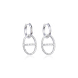 Boucles d'oreilles créoles maille marine, rhodiées, rosées ou dorées, serties de zirconiums, en Argent - 925/000.  Les créoles, véritables accessoires de mode intemporels, ajoutent une touche d'élégance à n'importe quelle tenue.    CARACTERISTIQUES :  Poids (gr) : 5.10 Matière : Argent - 925/000  17559