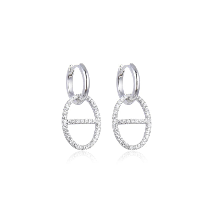 Boucles d'oreilles créoles maille marine, rhodiées, rosées ou dorées, serties de zirconiums, en Argent - 925/000.  Les créoles, véritables accessoires de mode intemporels, ajoutent une touche d'élégance à n'importe quelle tenue.    CARACTERISTIQUES :  Poids (gr) : 5.10 Matière : Argent - 925/000  17559