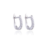 Boucles d'oreilles créoles allongées,  rhodiées, rosées ou dorées, serties de zirconiums, en Argent - 925/000.  Les créoles, véritables accessoires de mode intemporels, ajoutent une touche d'élégance à n'importe quelle tenue.    CARACTERISTIQUES :  Poids (gr) : 1.50 Matière : Argent - 925/000  19078