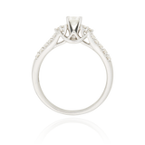 Solitaire, serti de diamants ronds, en Or Blanc 18 Carats- 750/000   CARACTERISTIQUES :   Largeur du corps (mm) : 2.2 Largeur motif (mm) : 4.29 Poids (gr) : 3.58 Nombre de diamants : 1  -  Carats : 0.1250 Nombre de diamants : 26  -  Carats : 0.254 Matière : Or 18 Carats - 750/000 12412