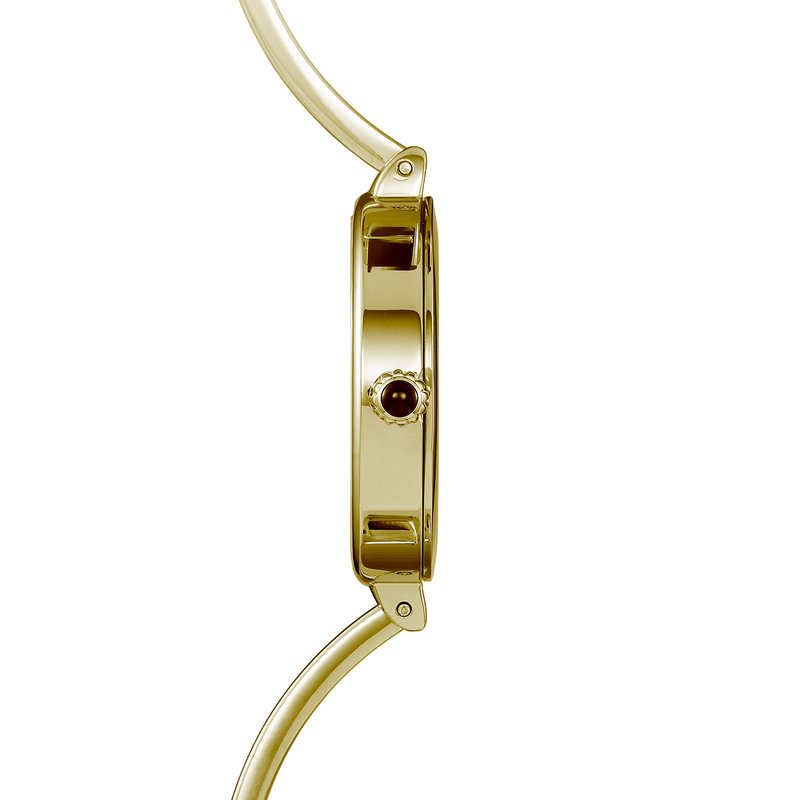 Réf : 17206/BP19  Tout en PVD or jaune, ce modèle reflète toute la lumière grâce à son cadran en nacre véritable. Le bracelet fin et rigide apporte la délicatesse. Cette montre féminine est un véritable bijou.  La montre, plus qu'un instrument de mesure du temps, un accessoire de mode indispensable.