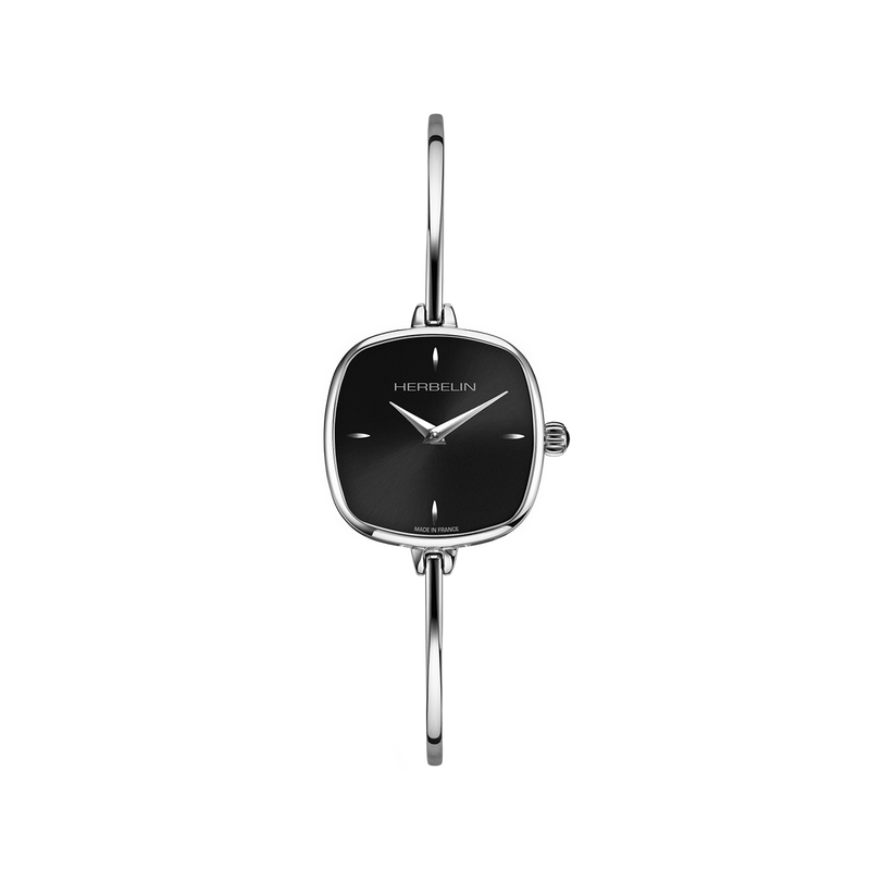 Women s Watch HERBELIN FIL Square Steel with black background