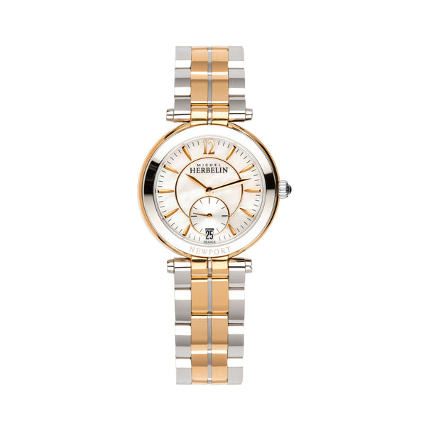 REF: 18384-BTR19  Destinée à la gente féminine, la montre ne vous laissera pas indifférente grâce à son design charmeur et le soin apporté au moindre détail. Elle se dote d'un boitier en acier rosé inoxydable 316L et revêtement PVD or rose de 34mm de diamètre, un format idéal pour se joindre en parfaite harmonie sur votre poignet. Avec son étanchéité de 50 mètres, soit 5 ATM en langue horlogère commune, voici un garde-temps qui ne craint pas l'eau mais ne souhaite pas y être mis en contact prolongé.