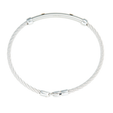 Jonc 1 câble Acier et PVD, serti de 2 vis en Or Jaune massif 18 Carats - 750/000.  Qu'il soit classique ou fantaisiste, le bracelet saura sans conteste faire plaisir.     CARACTERISTIQUES :  Epaisseur du câble (mm) : 3.00 Diamètre jonc (cm) : 6.50 Couleur câble : Acier ou PVD Bleu et Acier Poids d'or (gr) : 0.06 Matière : Acier et Or 18 Carats - 750/000 19499-19516