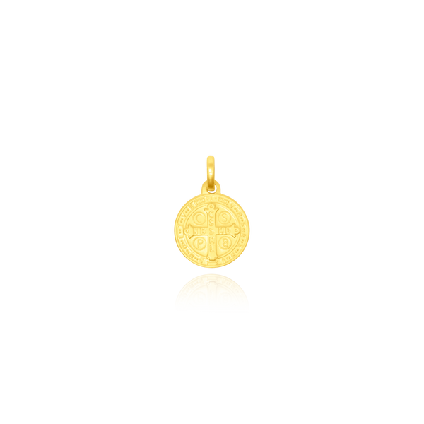 Pendentif rond religieux en Or Jaune 18 Carats - 750/000.     CARACTERISTIQUES :  Dimensions H x l (mm) : 14 Poids (gr) : 1.19 Matière : Or 18 Carats - 750/000 19752 