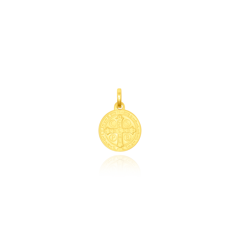 Pendentif rond religieux en Or Jaune 18 Carats - 750/000.     CARACTERISTIQUES :  Dimensions H x l (mm) : 14 Poids (gr) : 1.19 Matière : Or 18 Carats - 750/000 19752 