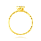 Solitaire rond serti d'un zirconium central vert, couronné de zirconiums, en Or Jaune 18 carats 750/000   CARACTERISTIQUES :  Motif central (mm) : 6.95 Epaisseur (mm) : 1.52 Poids (gr) : 2.27       Matière : Or 18 Carats - 750/000  20039