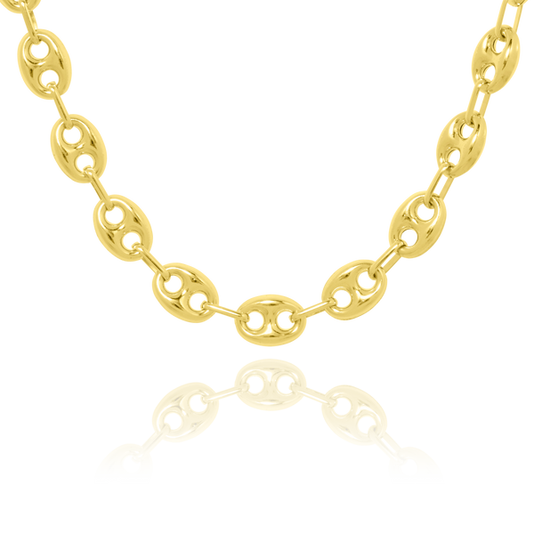 Collier Grain de café en Or Jaune 18 Carats - 750/000.  Symbole d'amitié ou de séduction, chaînes et colliers n'ont qu'un but : sublimer votre cou.    CARACTERISTIQUES :  Longueur (cm) : 50.00        Maille (mm) : 7.70 Epaisseur (mm) : 3.10 Poids (gr) : 20.48 Matière : Or 18 Carats - 750/000 20186