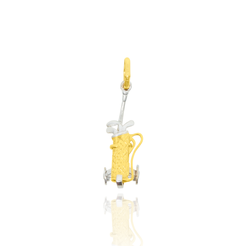 Pendentif en forme de Club de golf en Or Blanc et Or Jaune 18 Carats - 750/000.     CARACTERISTIQUES :  Dimensions H x l (mm) : 26.2 x 8.5 Poids (gr) : 2.56 Matière : Or 18 Carats - 750/000 3952 