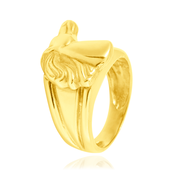 Chevalière, montée d'une tête de cheval 3D, en Or Jaune 18 Carats - 750/000.  La chevalière est le bijou indémodable qui a su traverser les époques pouvant se transmettre de père en fils.   CARACTERISITIQUES:   Largeur (mm) : 17.60 Poids (gr) : 13.10 Matière : Or 18 Carats - 750/000 5449 