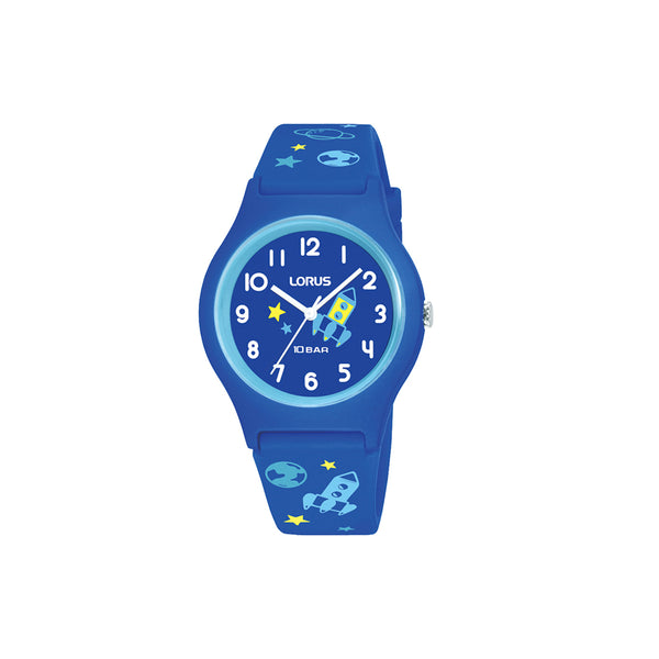 Cet accessoire convient à des sports nautiques (10 ATM). La montre est à mouvement quartz. Cette montre est dotée d'un affichage analogique. Parents et enfants apprécieront cette montre. La montre LORUS pèse 25 g. Le mode de fermeture du boîtier de la montre LORUS est vissé. Il mesure 34 mm de diamètre. Le cadran de cette montre est de couleur bleue. Le bracelet de cet accessoire est composé de silicone et est de couleur bleue.